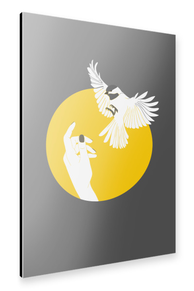 Alu-Dibond "Tame Bird - Zahmer Vogel" 30x20 cm artboxONE