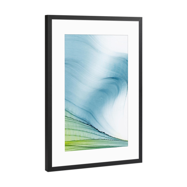 Poster mit Rahmen Schwarz (Metallic) "2X LL Welle" artboxONE - Abstrakt