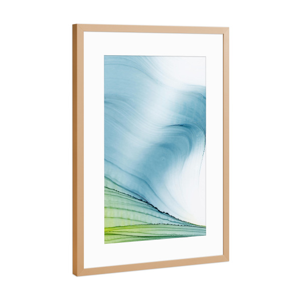 Poster mit Rahmen Kupfer "2X LL Welle" artboxONE - Abstrakt