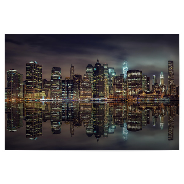 Poster 30x20 cm "NYC Downtown bei Nacht" artboxONE - Städte / New York,Natur,Reise,Architektur