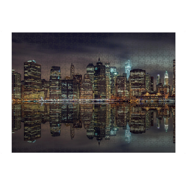 Puzzle Ravensburger "NYC Downtown bei Nacht" artboxONE - Städte / New York,Natur,Reise,Architektur