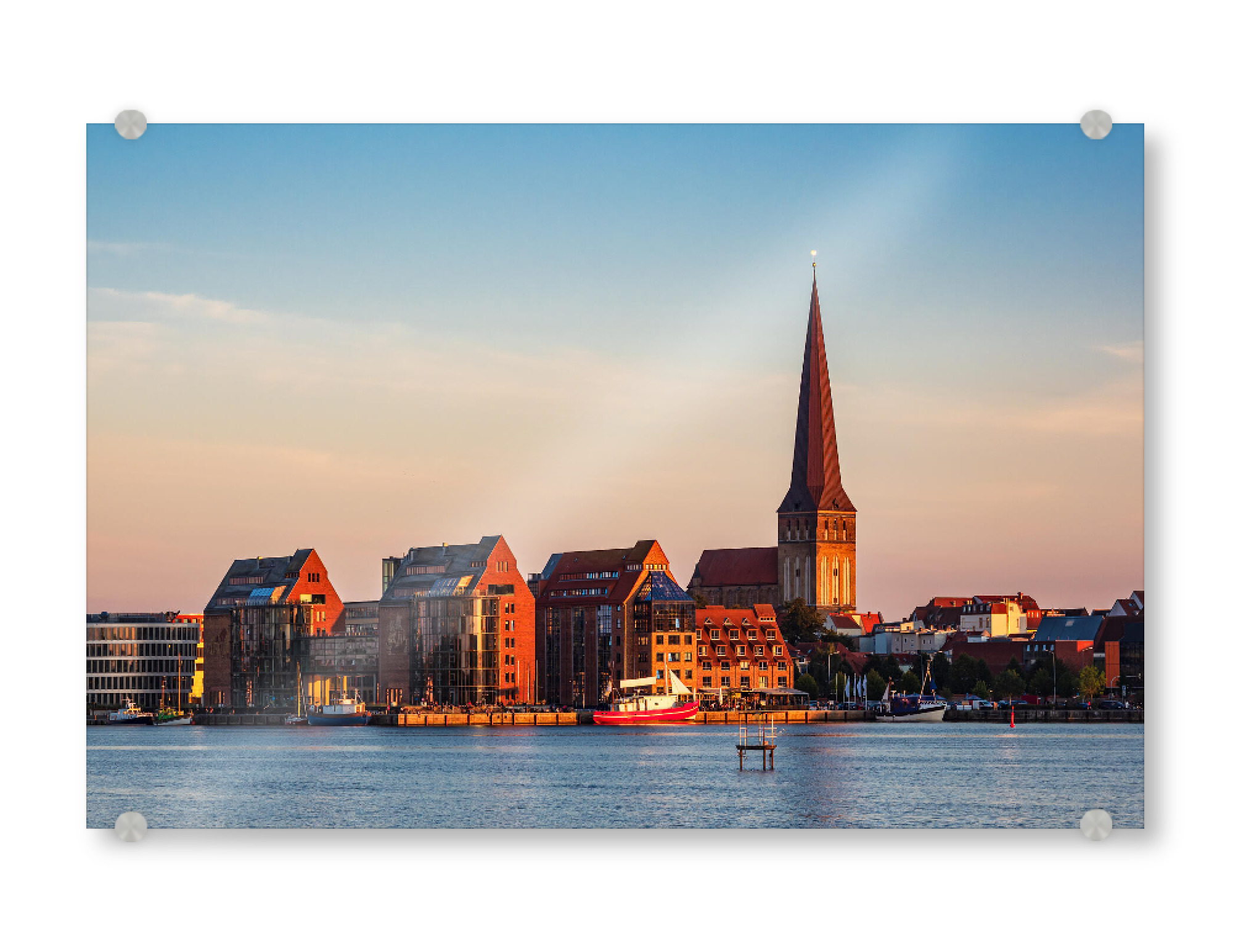 Acrylglasbild "Rostock im Abendlicht" artboxONE - Natur,Reise,Architektur,Städte / Weitere