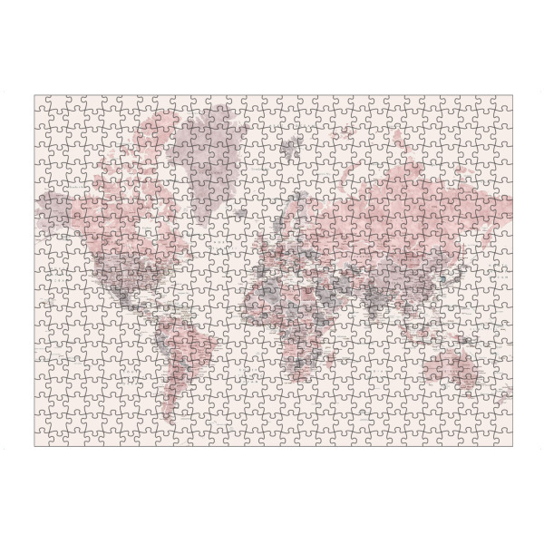 Puzzle Ravensburger "Madelia world map in dusty pink" artboxONE - Reise,Kartografie