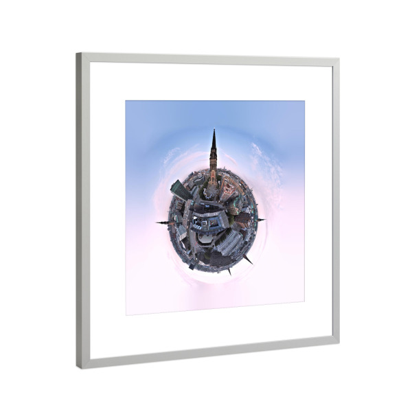 Poster mit Rahmen Silber "Mahnmal St. Nikolai in Hamburg" artboxONE - Städte,Städte / Hamburg,Reise,Architektur,Reise / Länder