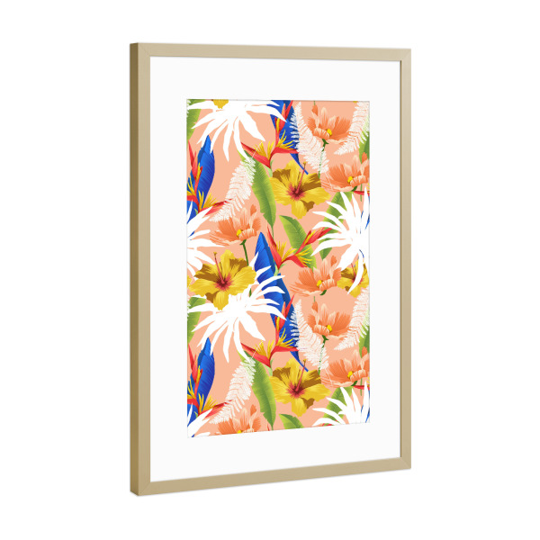Poster mit Rahmen Gold "Expression and Purity" artboxONE - Natur,Floral