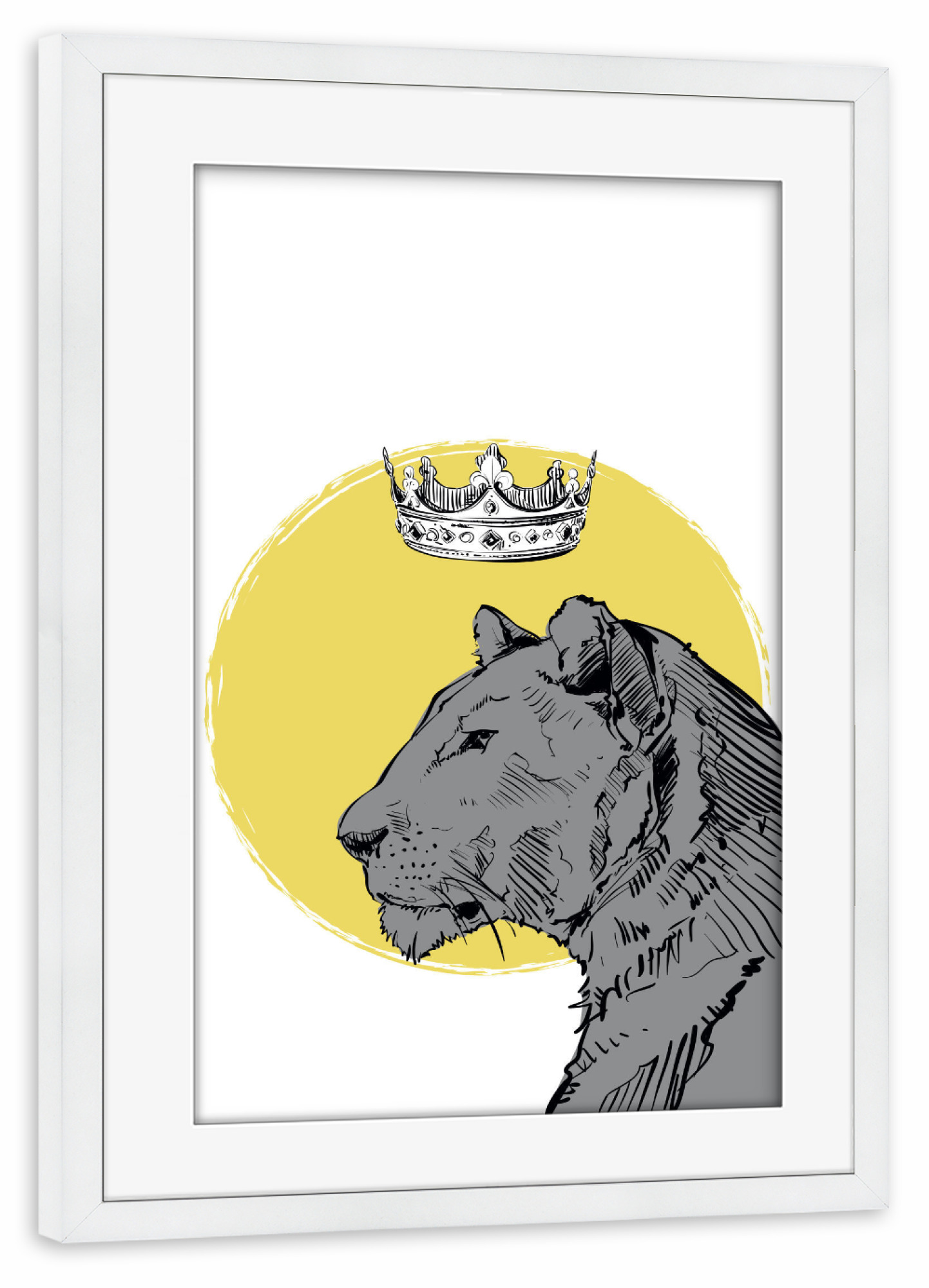 Poster mit Rahmen weiß "Lion queen" artboxONE - Natur,Tiere,Reise / Afrika