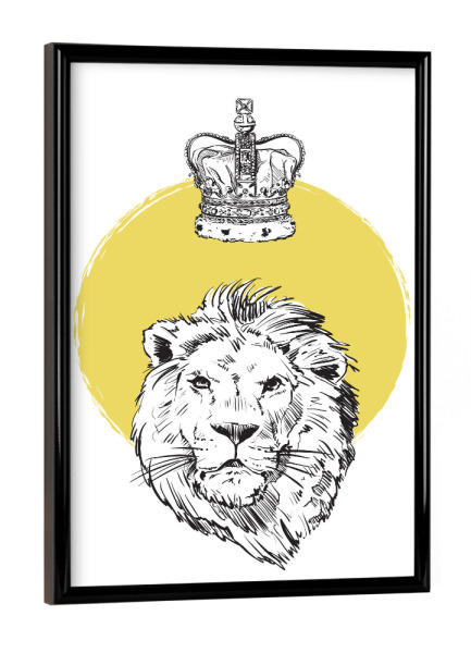 Poster mit schwarzem Rahmen "Lion king" artboxONE - Natur,Tiere,Reise / Afrika