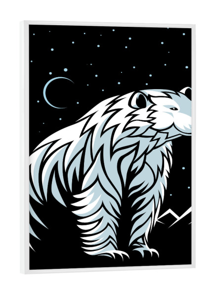 Poster mit weißem Rahmen "Tribal Polar Bear" artboxONE - Tiere,Streetart,Galaxy