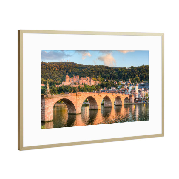 Poster mit Rahmen Gold "Heidelberg" artboxONE - Städte,Reise,Architektur
