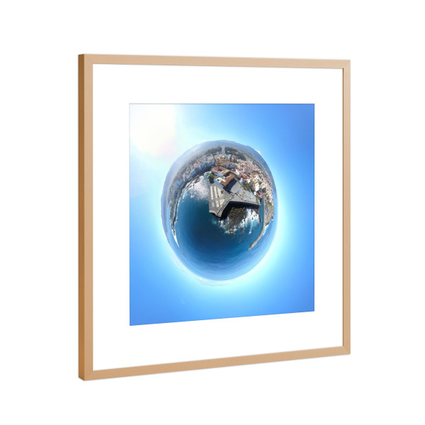 Poster mit Rahmen Kupfer "Teneriffa -Hafen Puerto de la Cruz" artboxONE - Städte,Reise,Architektur,Reise / Strand und Meer,Reise / Länder