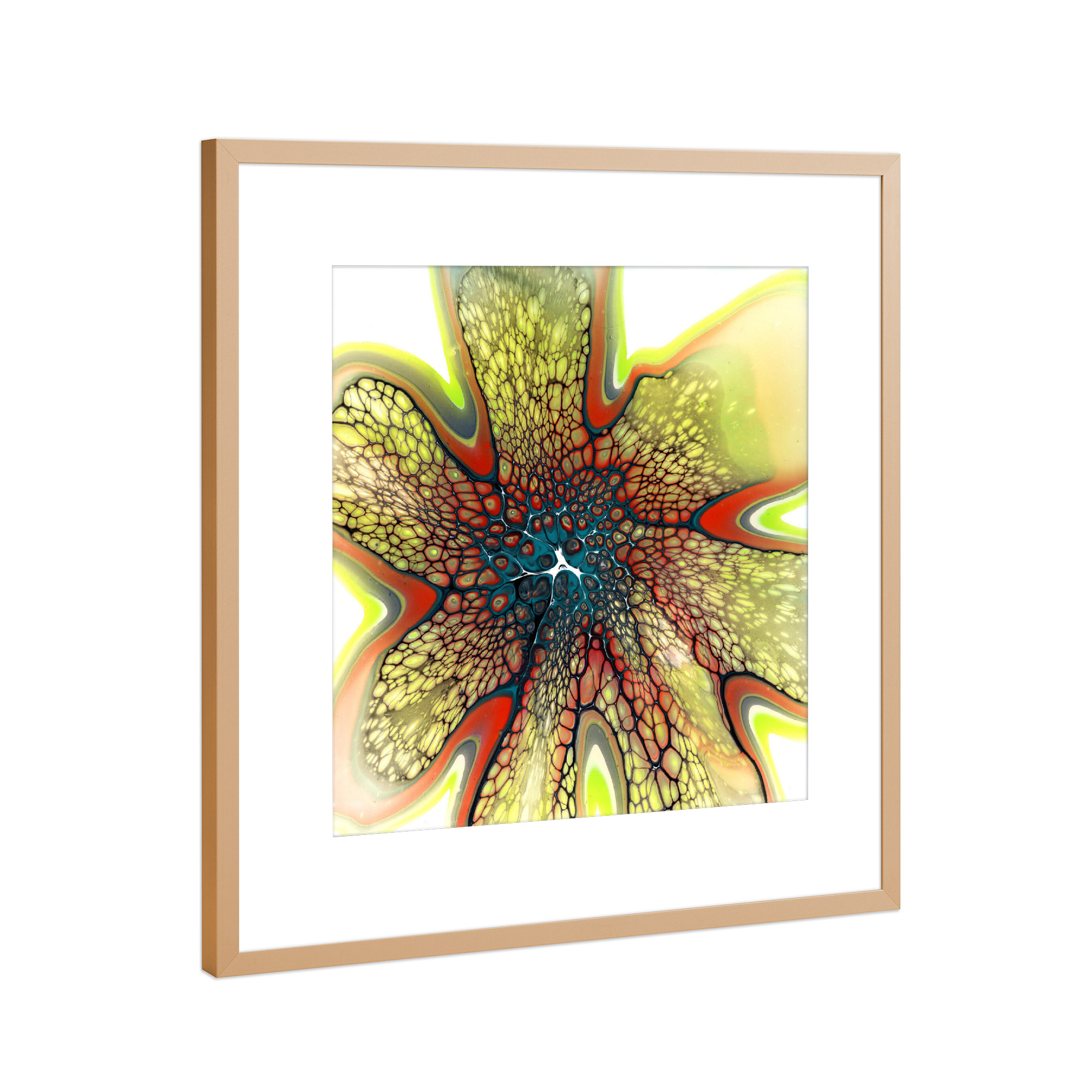 Poster mit Rahmen Kupfer "Warm N Cold Bloom" artboxONE - Abstrakt