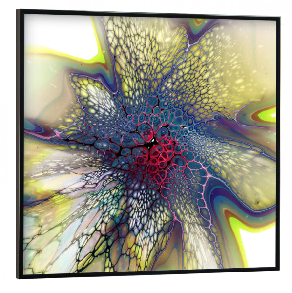 Poster mit schwarzem Rahmen 30x30 cm "Colorful Bunt Lacing Art" artboxONE - Abstrakt