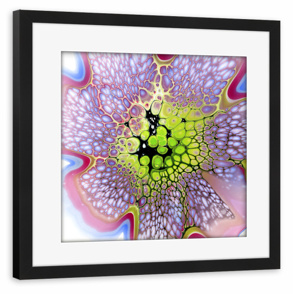 Poster mit Rahmen schwarz "Green Lila Pink Lacing" artboxONE - Abstrakt