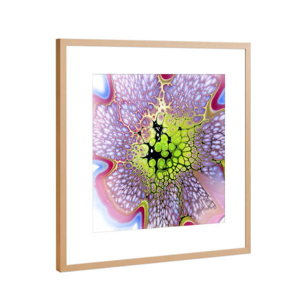 Poster mit Rahmen Kupfer "Green Lila Pink Lacing" artboxONE - Abstrakt