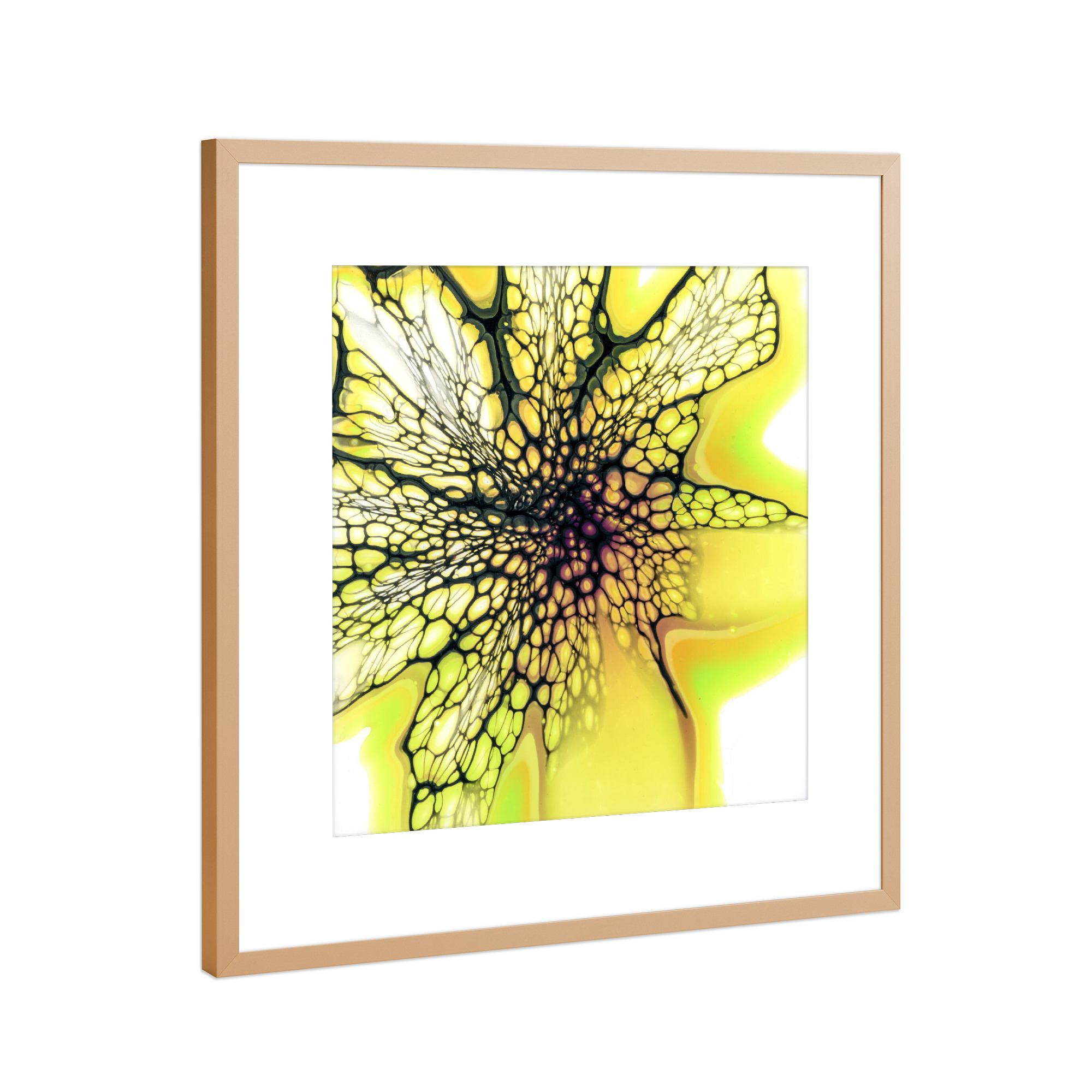 Poster mit Rahmen Kupfer "Lemon Lacing" artboxONE - Abstrakt