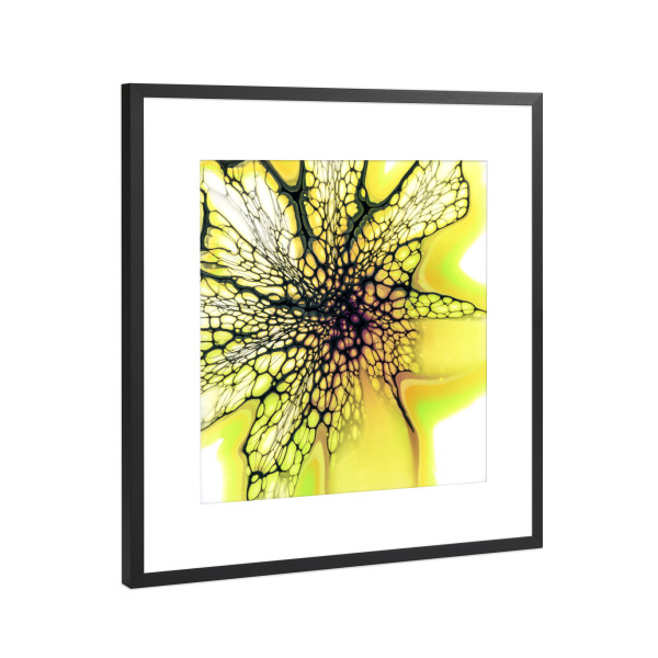 Poster mit Rahmen Schwarz (Metallic) "Lemon Lacing" artboxONE - Abstrakt