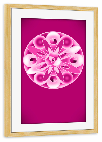 Poster mit Rahmen kiefer "Orna magenta" artboxONE - Geometrie - Ornament,Mandala,Kreise,Magenta,Esoterik,Struktur,Geometrie,Form,Geometry