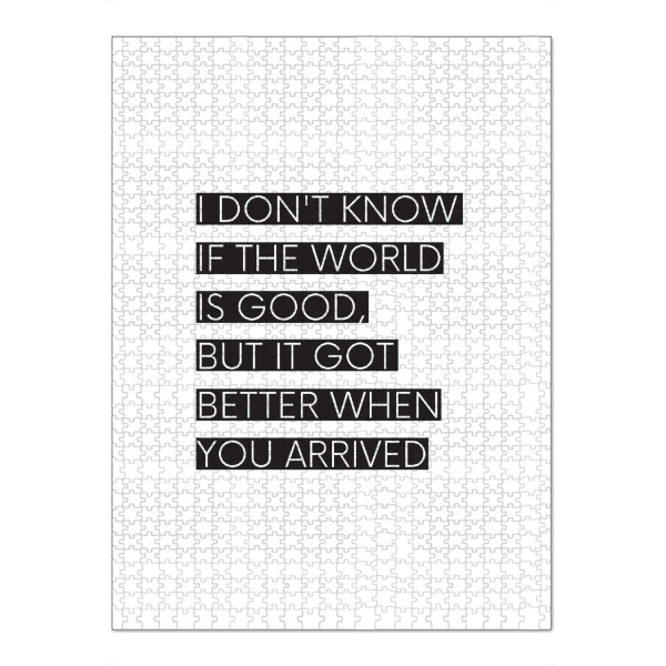 Puzzle Ravensburger "You Arrived" artboxONE - Typografie,Liebe - Typo,Typografie,Typography,Couple,Love,Beziehung,Relationship,Text,Kompliment,Liebe