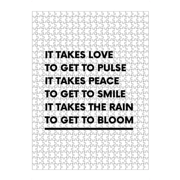 Puzzle Ravensburger "Love, Peace and Bloom" artboxONE - Typografie,Liebe - Love,Peace,Bloom,Liebe,Frieden,Typo,Typografie,Typography - Bild love