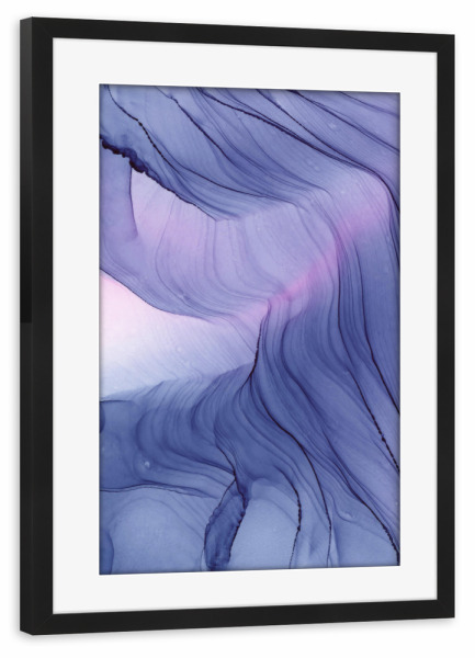 Poster mit Rahmen schwarz "Blau Lila Welle" artboxONE - Abstrakt