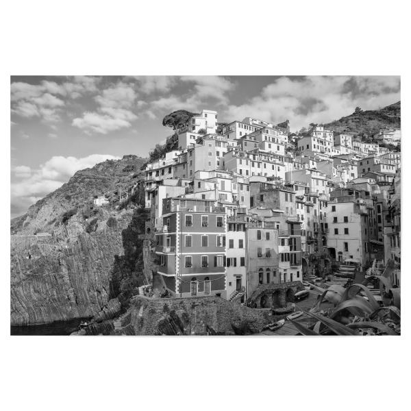 Poster "Riomaggiore - Cinque Terre - sw" artboxONE - Städte,Schwarzweiß,Architektur,Reise / Länder