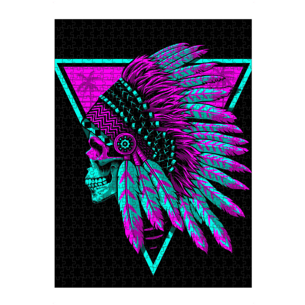 artboxONE Puzzle "Retro Indian Skull" artboxONE - Streetart,Ultraviolet - Skull,Retro,Indian,Indianer,Streetart,Schädel,Totenkopf - Bild skull