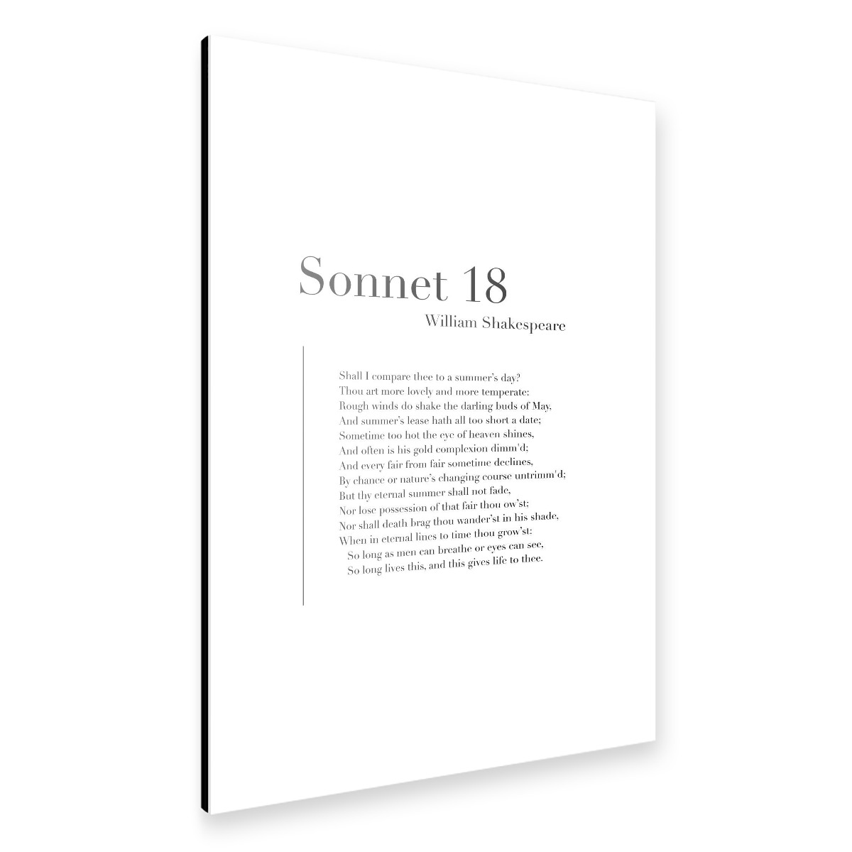 Sonnet 18 By William Shakespeare Als Aluminium Print Bei Artboxone Kaufen