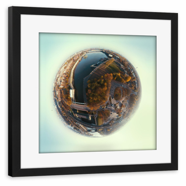 Poster mit Rahmen schwarz "Zollhafen Ballinstadt - Hamburg" artboxONE - Städte,Städte / Hamburg,Reise,Reise / Länder