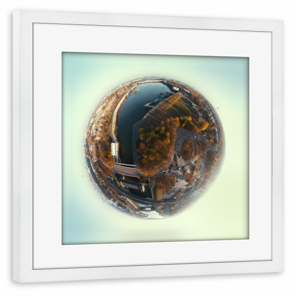 Poster mit Rahmen weiß "Zollhafen Ballinstadt - Hamburg" artboxONE - Städte,Städte / Hamburg,Reise,Reise / Länder