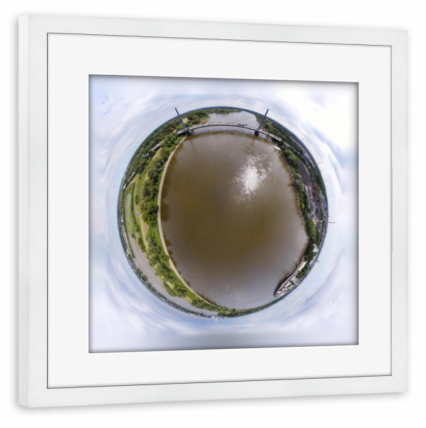 Poster mit Rahmen weiß "A1 Moorfleetbrücke Hamburg" artboxONE - Städte,Städte / Hamburg,Reise,Reise / Länder