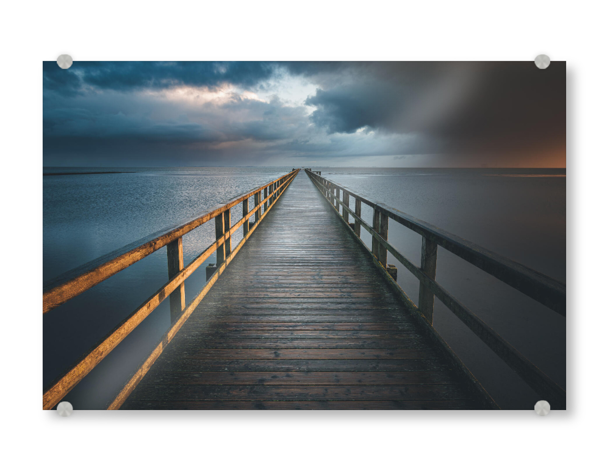 Acrylglasbild "Brücke in den Sturm" artboxONE - Reise / Strand und Meer