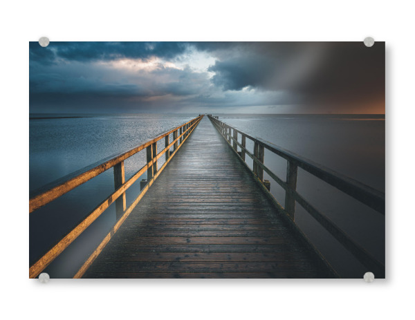 Acrylglasbild "Brücke in den Sturm" artboxONE - Reise / Strand und Meer