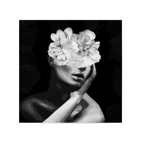 Poster 20x20 cm "BW Delicate Floral" artboxONE - Floral,Menschen,Fashion
