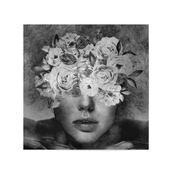 Poster 20x20 cm "BW Flower Head" artboxONE - Floral,Abstrakt,Menschen,Fashion