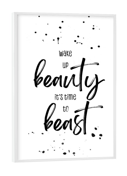 Poster mit weißem Rahmen "Time to beast" artboxONE - Typografie,Lustig