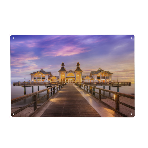 Metall Poster "Seebrücke in Sellin" artboxONE - Architektur,Reise / Strand und Meer