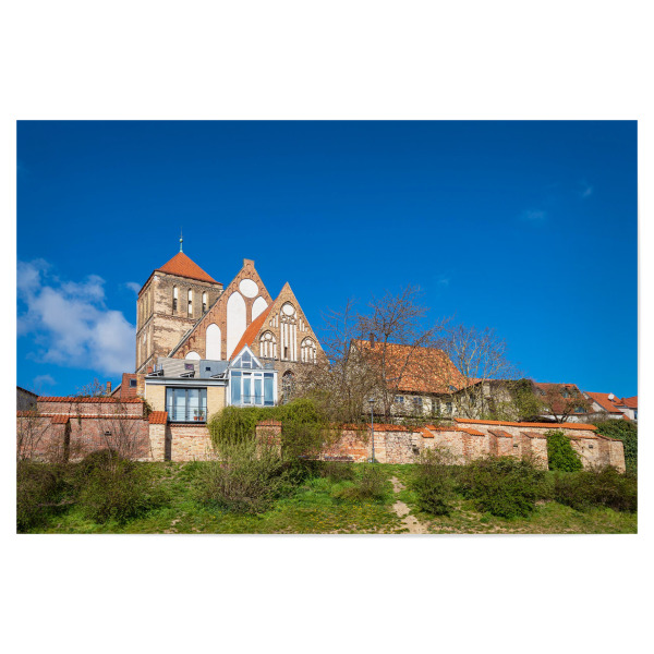 Poster 30x20 cm "Nikolaikirche und Stadtmauer" artboxONE - Reise,Architektur,Städte / Weitere