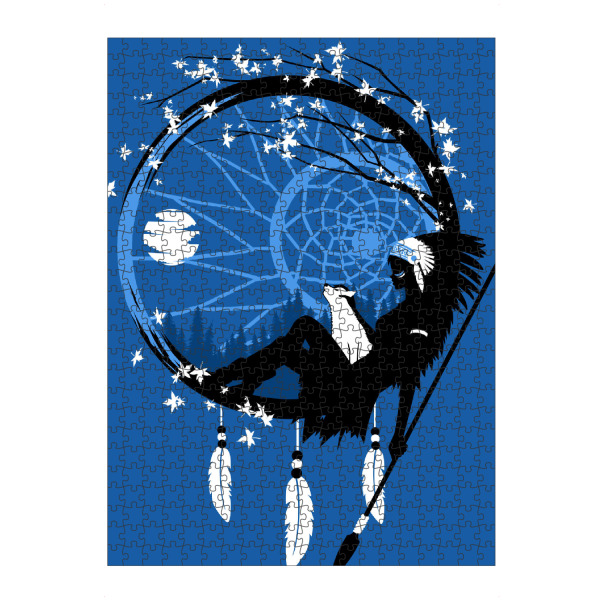 Puzzle Ravensburger "Dream Catcher indian" artboxONE - Natur,Tiere,Menschen - Indian,America,Dream catcher,Dreamcather,Wolf,Dog - Bild indian