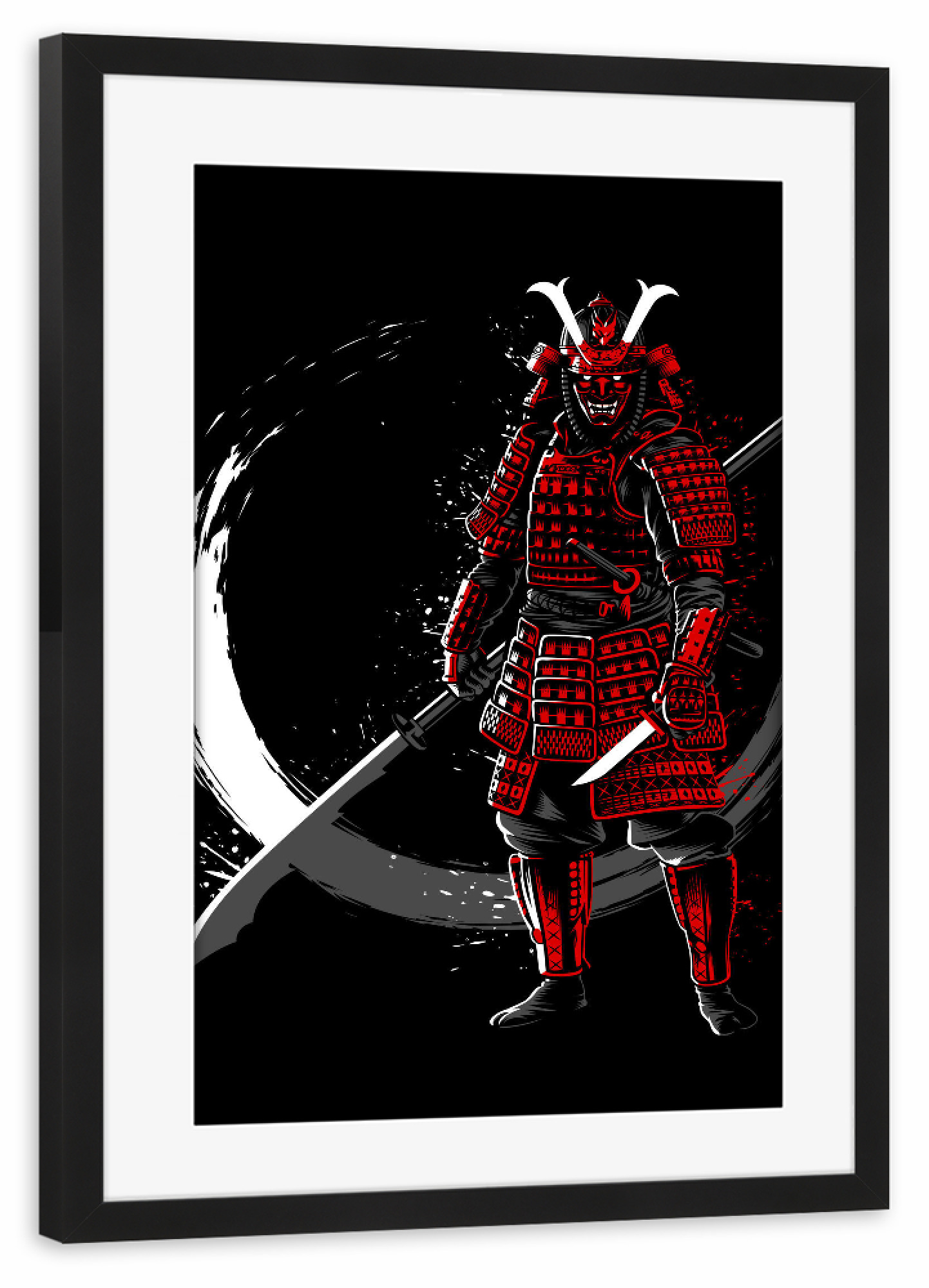 Poster mit Rahmen schwarz "Circle ZEN Samurai" artboxONE - Menschen,Städte / Tokio,Männer