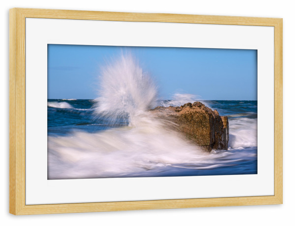 Poster mit Rahmen kiefer "Die Welle" artboxONE - Natur,Reise,Reise / Strand und Meer