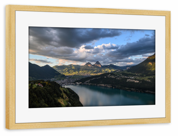 Poster mit Rahmen kiefer "Mythen Sunset" artboxONE - Natur