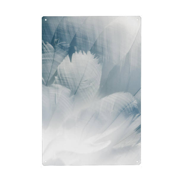 Holzbild "Schwanfedern" artboxONE - Natur,Tiere - Federn,Federkleid,Schwan,Höckerschwan,Natur,Nature,Feather,Closeup,Nahaufnahme