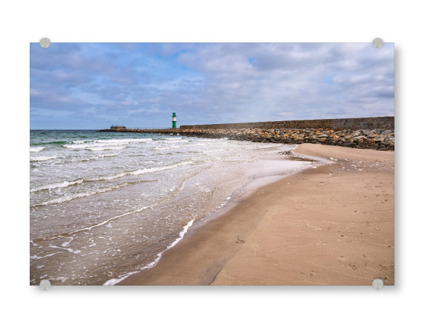 Acrylglasbild "Strand und Mole" artboxONE - Natur,Reise,Architektur,Reise / Strand und Meer