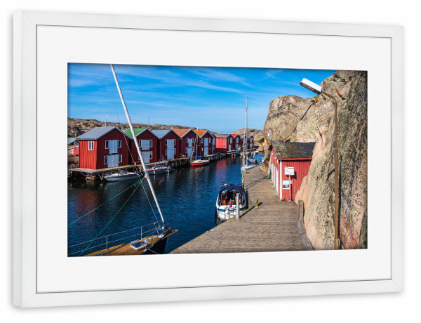 Poster mit Rahmen weiß "Smögen in Schweden" artboxONE - Natur,Architektur,Reise / Strand und Meer,Reise / Länder