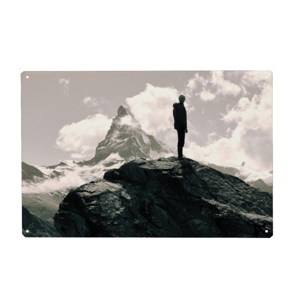 Metall Poster "Outlooks" artboxONE - Natur,Reise,Schwarzweiß,Reise / Länder,Sport / Motivation