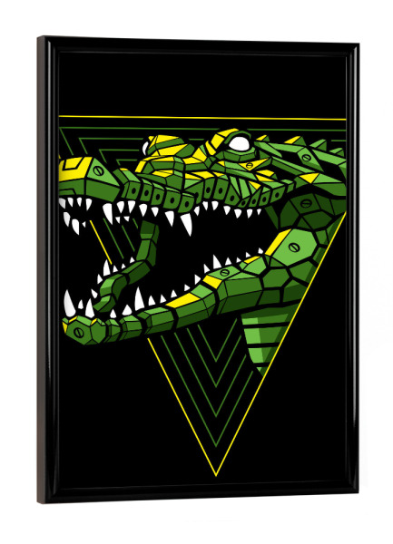Poster mit schwarzem Rahmen "Robot crocodile" artboxONE - Tiere,Comic