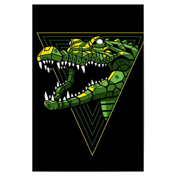 Poster "Robot crocodile" artboxONE - Tiere,Comic - Crocodile,Robot,Machine,Reptile,Lizard,Predator,Krokodil,Comic,Tier,Animal,Wild