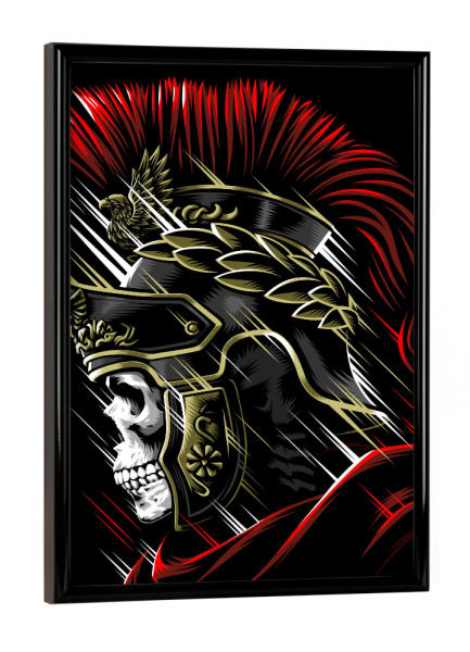 Poster mit schwarzem Rahmen "Roman Skull" artboxONE - Menschen,Städte / Rom,Männer - Roman,Rome,Skull,Spartan,Warrior,Battle,Armor,Helmet