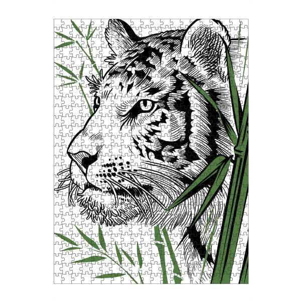 artboxONE Puzzle "Bamboo Tiger" artboxONE - Tiere - Tiger,Feline,Predator,Bamboo,Japan,Tier,Animal,Wild,Natur,Portrait - Bild tiger