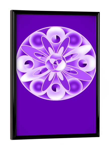 Poster mit schwarzem Rahmen "Orna lila" artboxONE - Architektur - Ornament,Mandala,Kreise,Lila,Dekoration,Esoterik,Struktur,Verzierung,Rosette